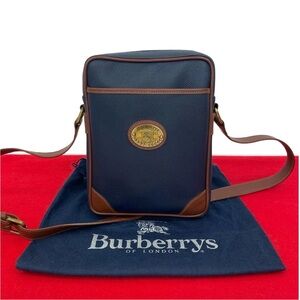Burberry Navy and Brown Shoulder Bag